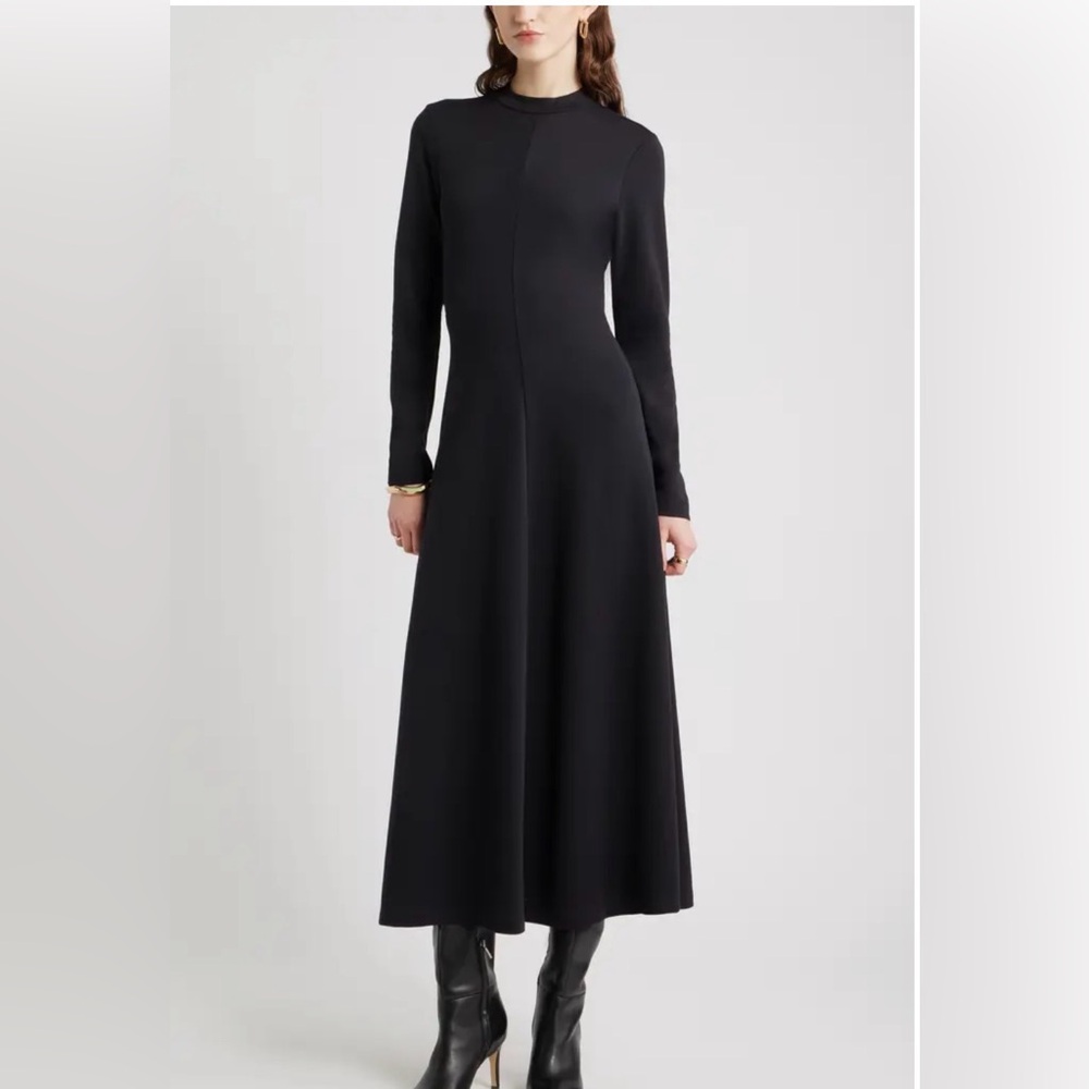 Nordstrom‎ Black Long-Sleeve A-Line Maxi Dress